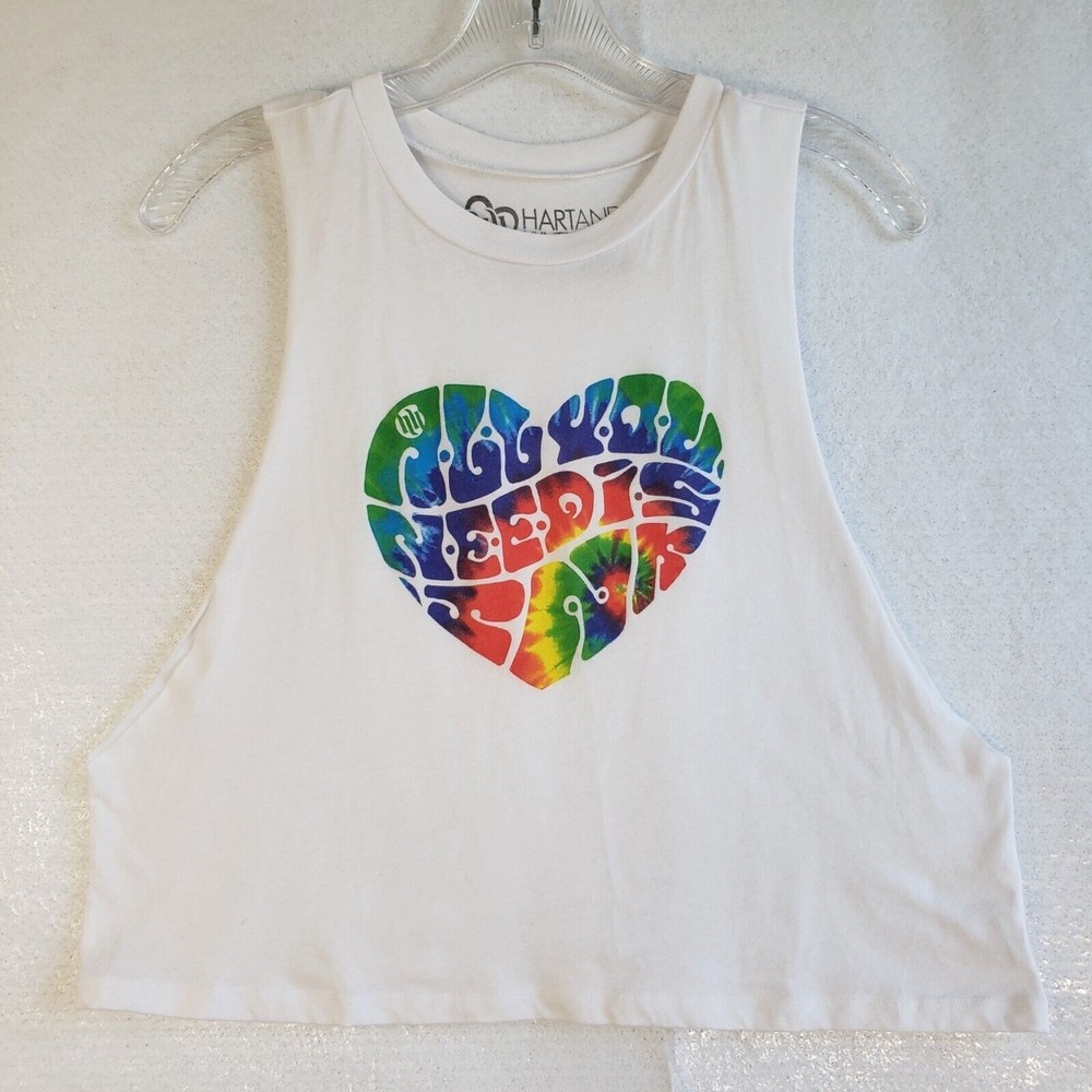 Hart and Huntington Cut out T-Shirt Women's Top Size M All You Need Is Love